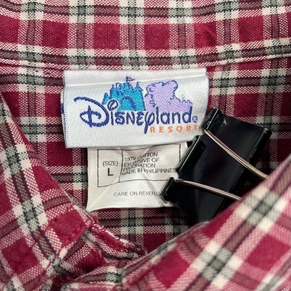 Vintage Disneyland Shirt Men's Large Plaid Button Down Casual Retro Dad Mickey - Picture 4 of 6